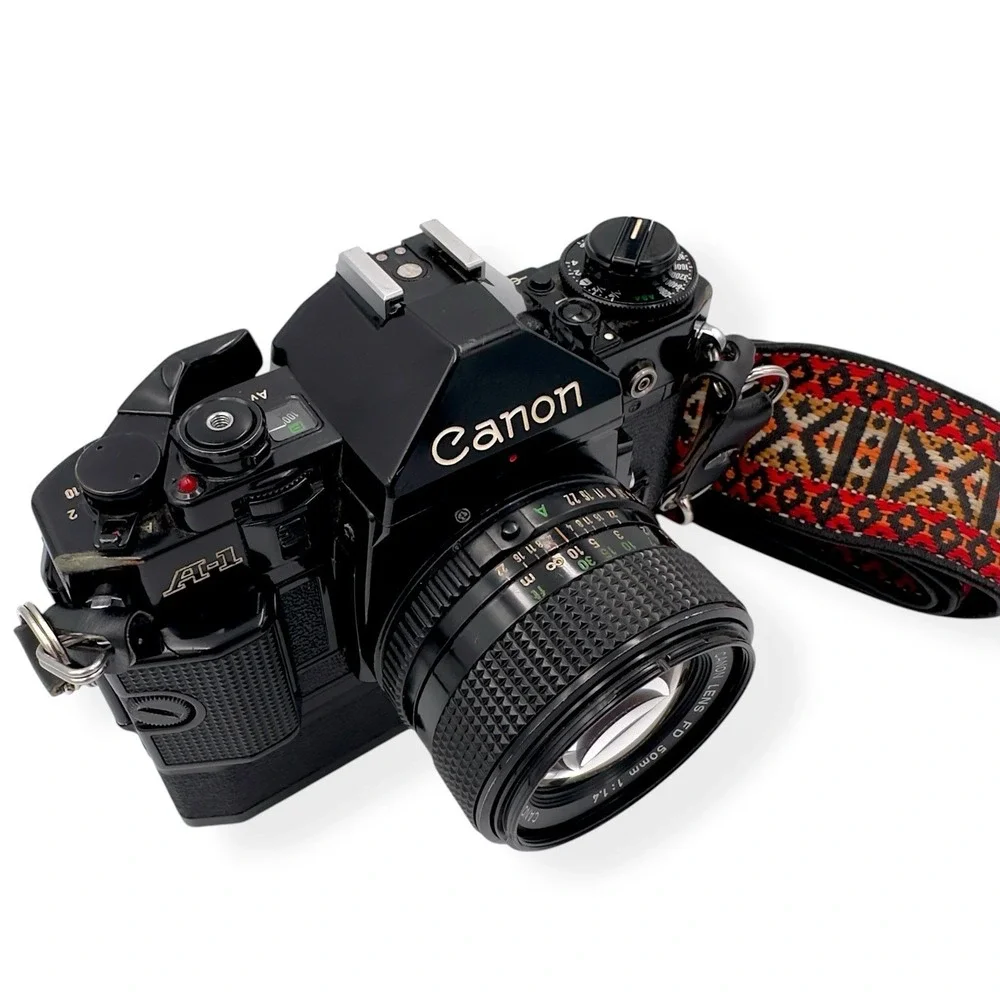 Canon A-1 35mm SLR Film Camera + Bundle Accessories Bag Lenses Power‎ Winder Etc